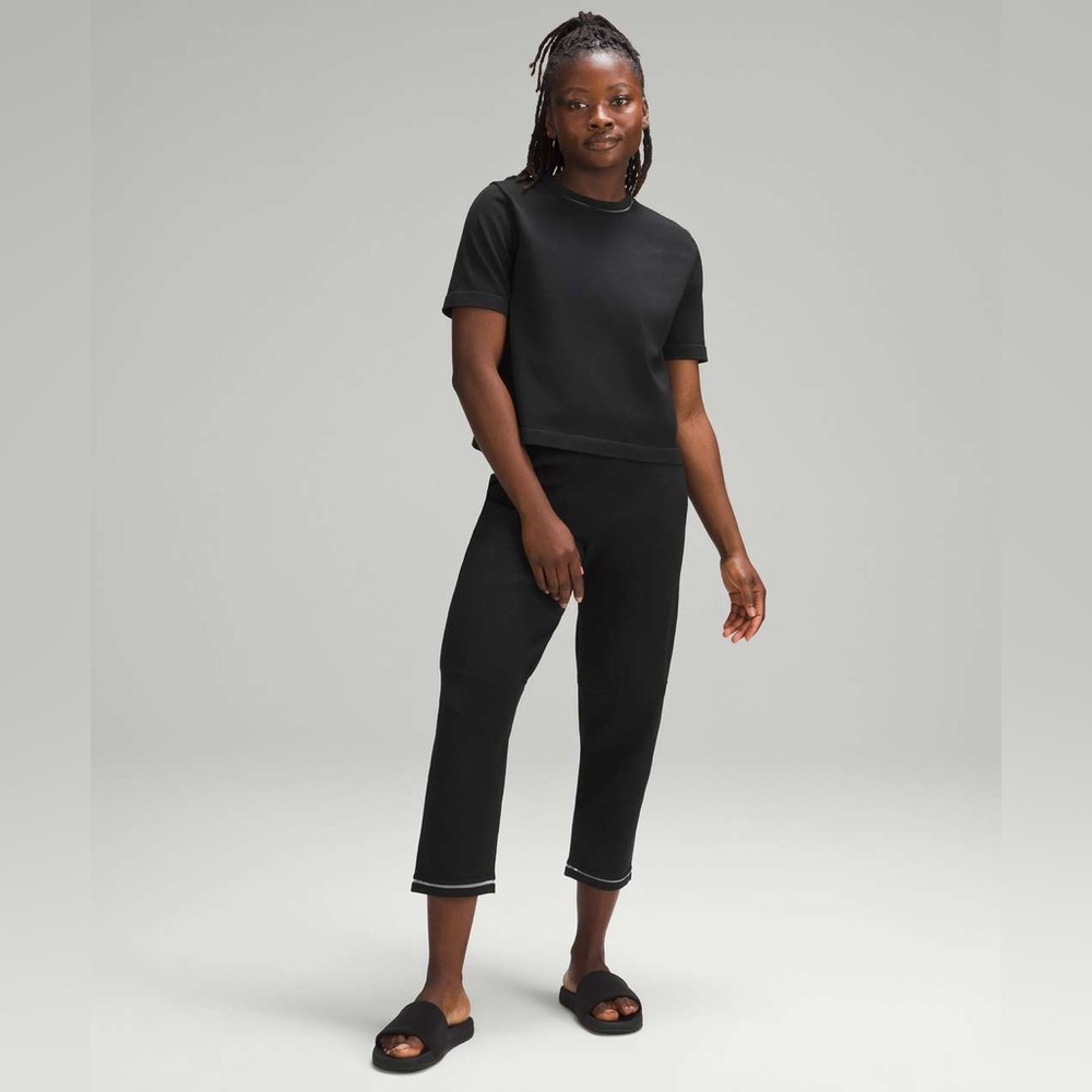 Lululemon Boxy Knit T-Shirt Black Size Medium - Picture 3 of 10